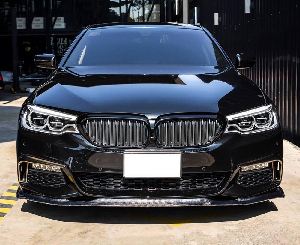 for BMW 5 Series G30 G38 2017-2019 Carbon Fiber H Style Front Lip Fit for Mt MP Bumper