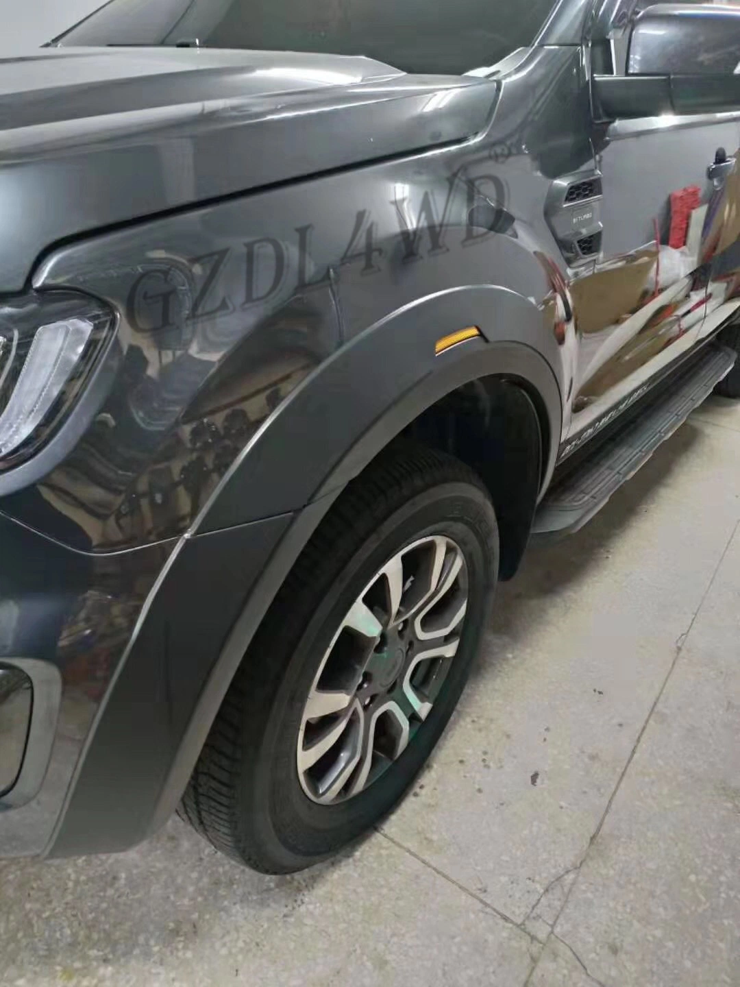 for Ford Ranger T7 T8 2021-2021 Px Mk2 Matte Black Fender Flare Wheel Arch with Light