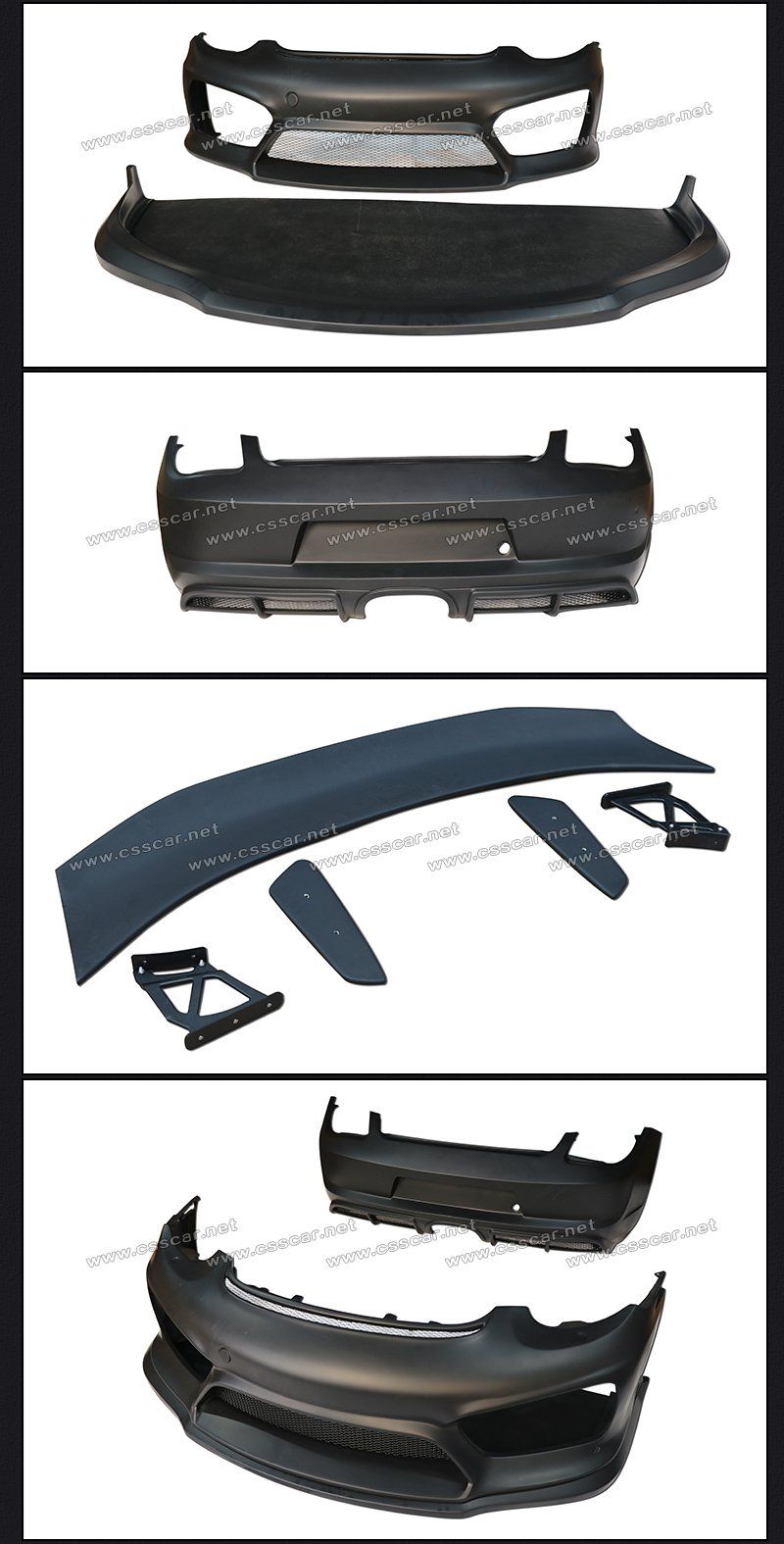 for Porsche Cayman 987.2 Fiberglass Gt4 Style Front Rear Bumper Spoiler Body Kit