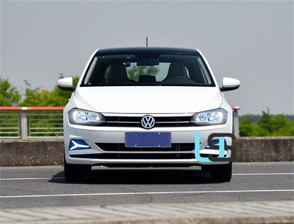 for VW Polo 19-20-21 LED DRL Brake Reverse Front Bumper Fog Lamp Turn Signal Volkswagen Auto Daytime Running Light