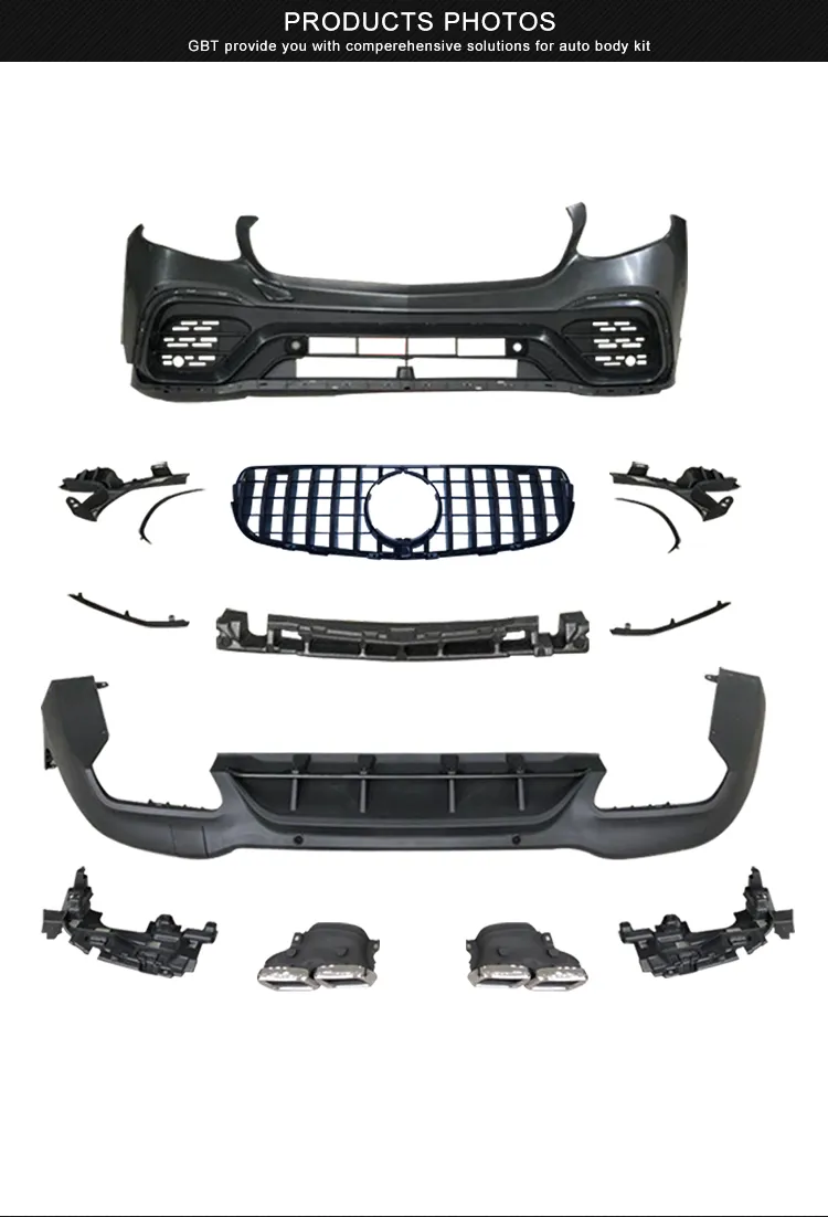 Gbt Grille Exhaust Pipe Front Bumper Year 2015-2019 for Mercedes-Benz Glc W253 Model