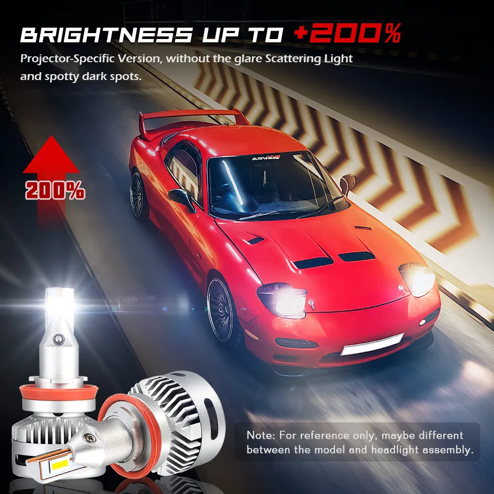 H11 High Quality Auto Headlamp 90W 12, 000lm LED Fan Cooling Car Headlight Bulb with Canbus Faro LED Auto Parts6500K White