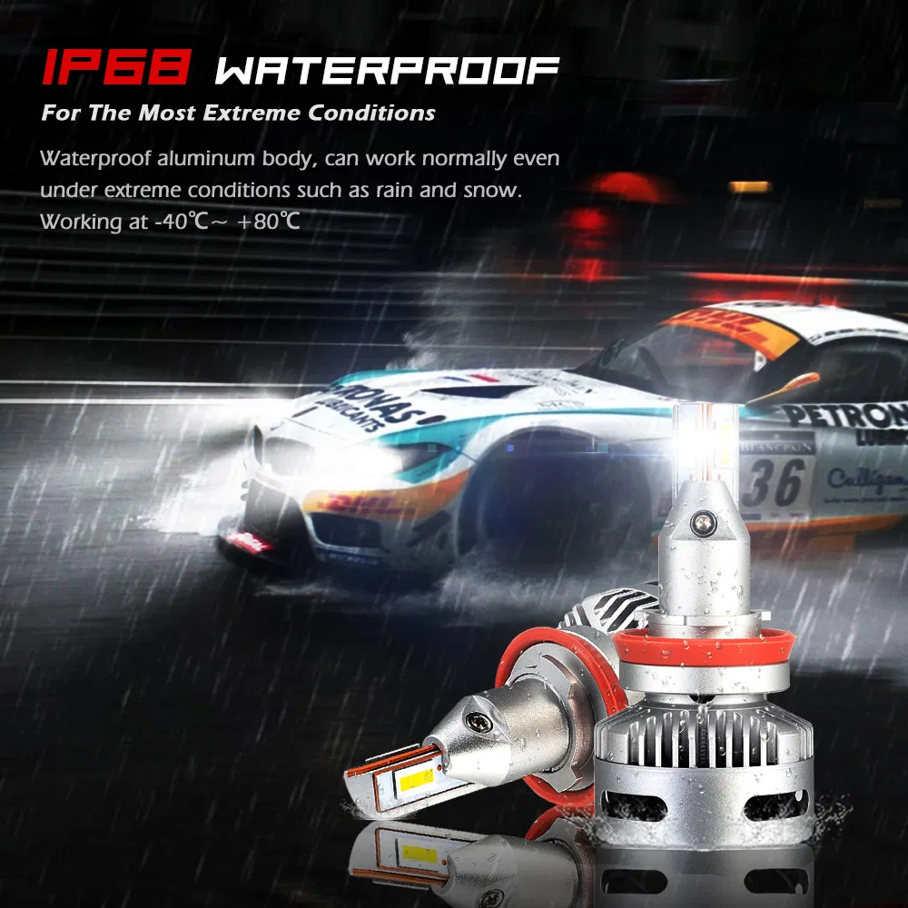 H11 High Quality Auto Headlamp 90W 12, 000lm LED Fan Cooling Car Headlight Bulb with Canbus Faro LED Auto Parts6500K White