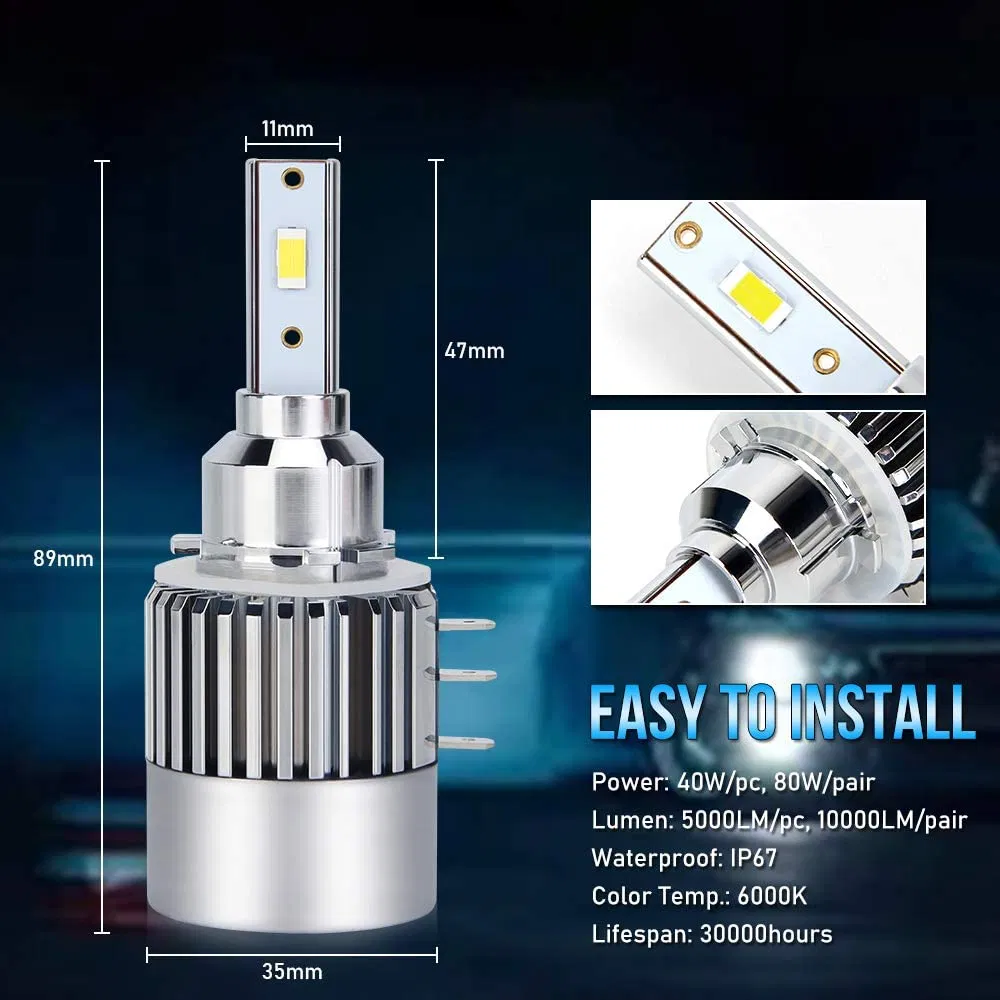 H15 LED Headlight Bulbs Canbus Errors Free 80W Super Bright Csp Chips 10000lm 6500K White LED Headlight Bulb Conversion Kits
