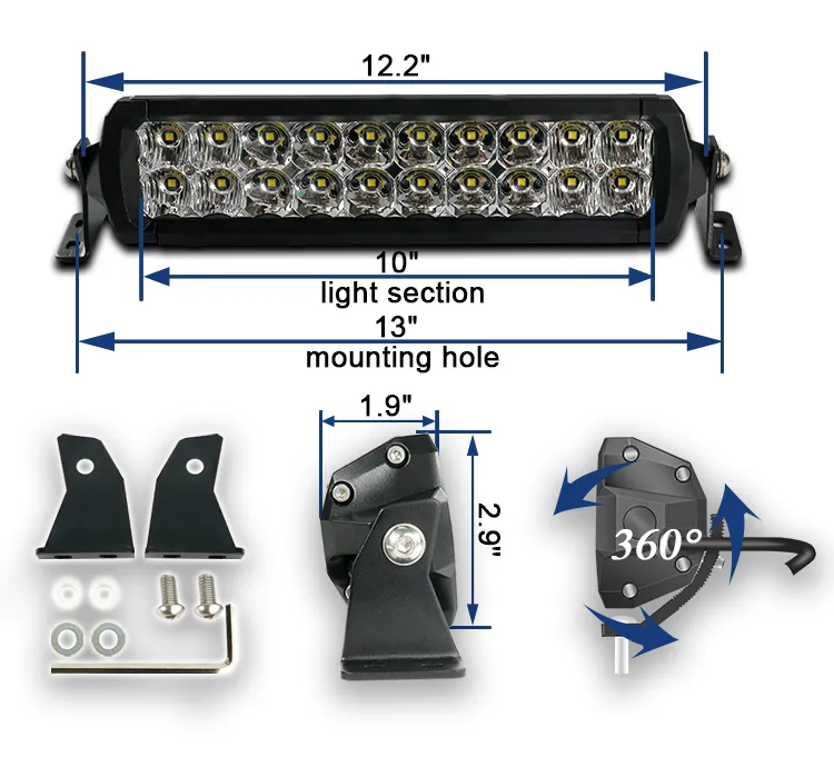 High Lumen Military Standard Aurora E Mark LED Light Bar 22 Inch for off Road Car