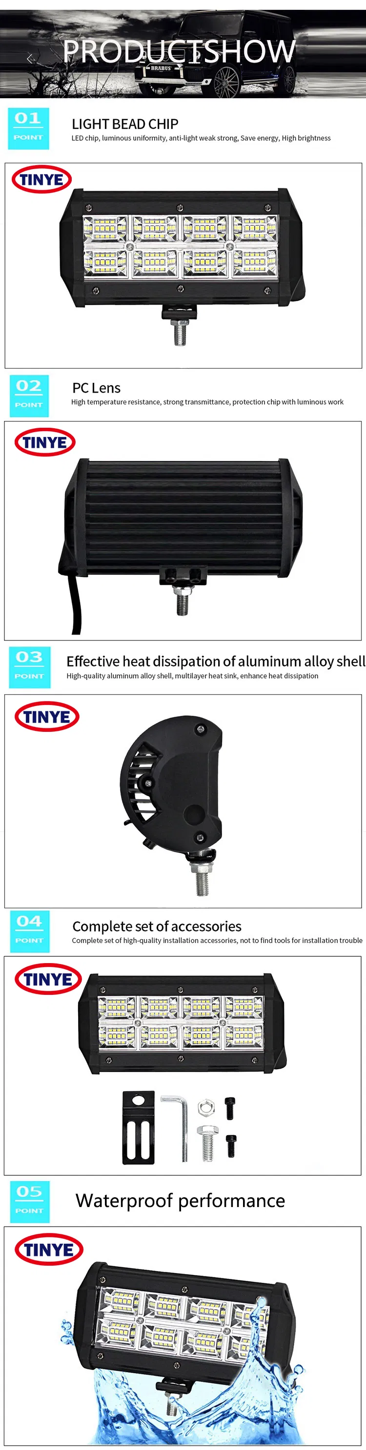 High Power 1500m Super Bright LED Driving Light Car LED Light Truck Offroad 7" 9" 5" Inch Laser LED Work Light