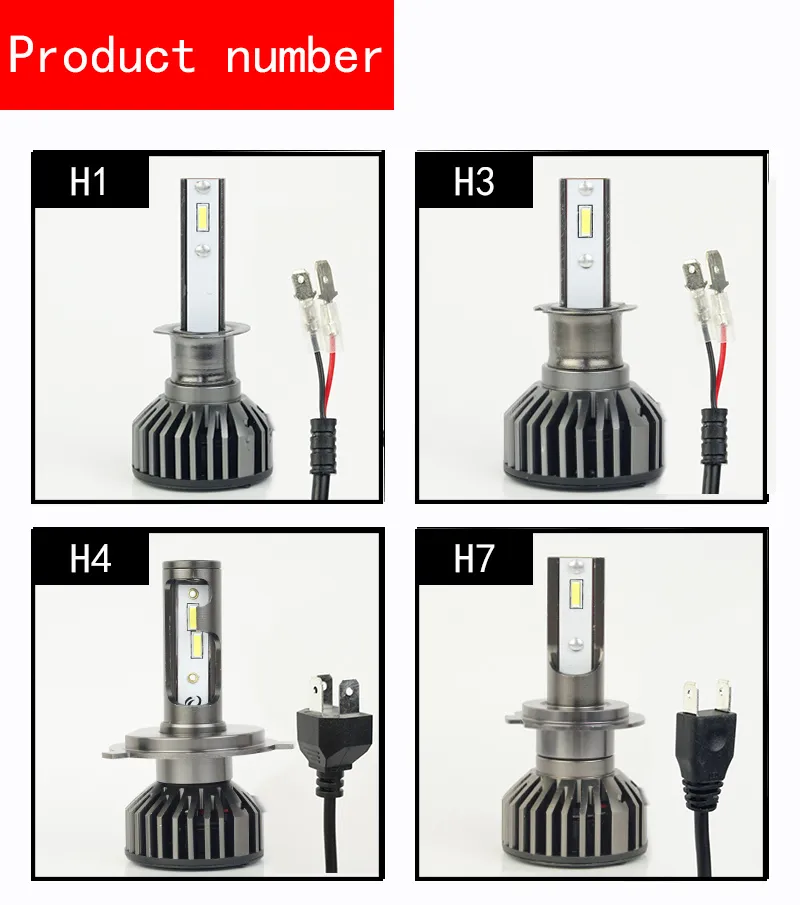 High Power F2 LED Headlight 48W 6600lm Csp Chip LED H3 LED Car Light 6500K