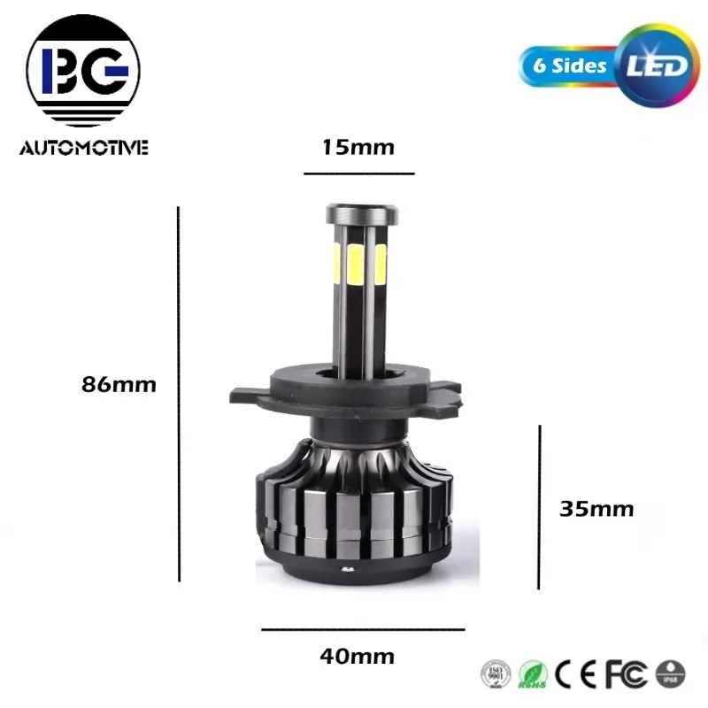 High Quality 6sides H7 LED Bulb 120W 360 Degree Super Bright Car Headlights H4 H11 Hb3 9005 /Auto LED Headlight