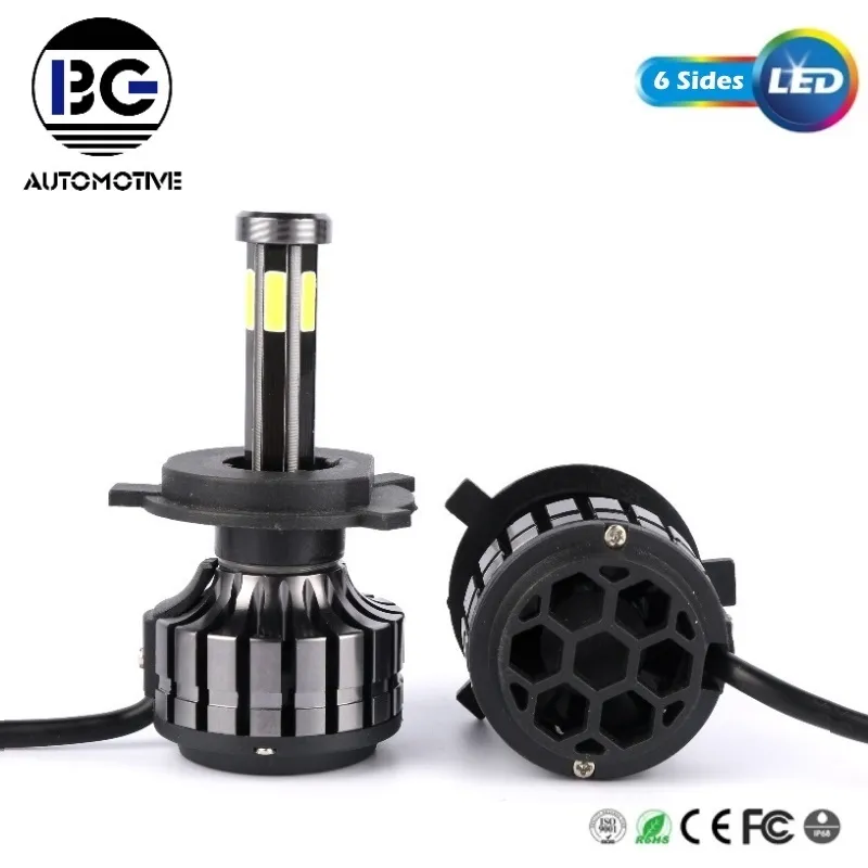 High Quality 6sides H7 LED Bulb 120W 360 Degree Super Bright Car Headlights H4 H11 Hb3 9005 /Auto LED Headlight