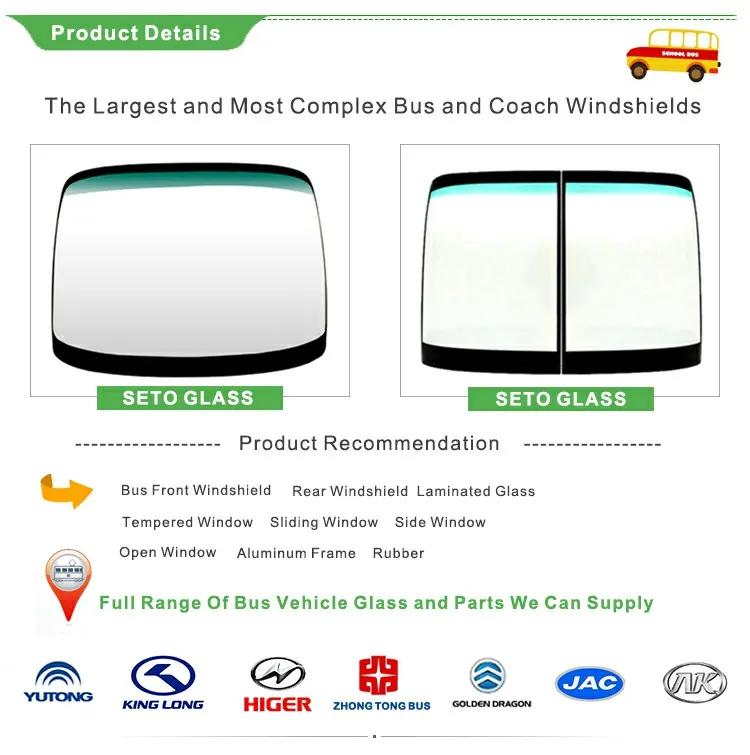 High Quality Bus Glass Windshield/Side Window Glass/Rear Window Glass for Bus