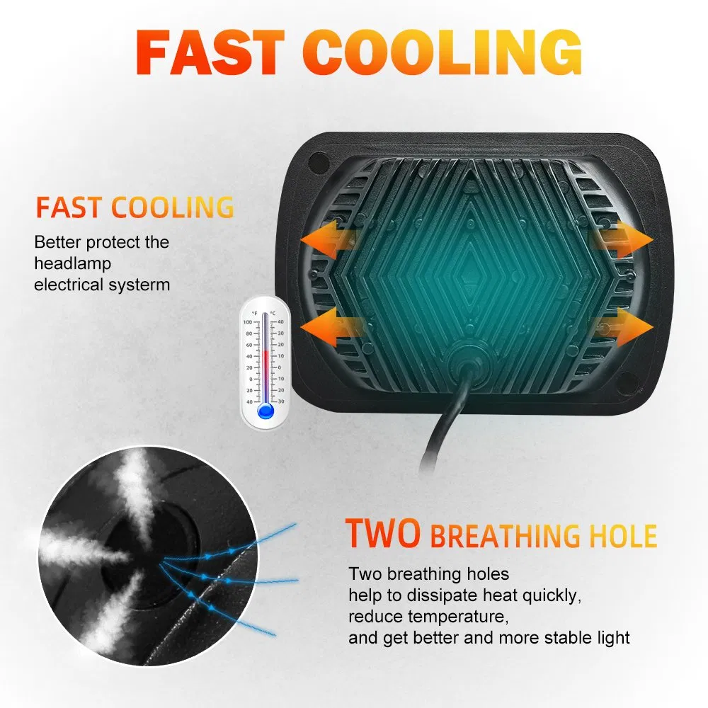 High Quality Powerful Rectangle Angel Eyes High Low Beam 12V 24 Volt LED DRL H6014 H6052 H6054 6054 H5054 6X7 5X7 Square Offroad LED Headlight