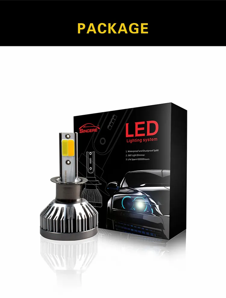 Hot Sale H4 H11 9004 9005 9006 9007 H13 5202 Three Color LED Headlight Bulbs LED Car Headlights Dual Color