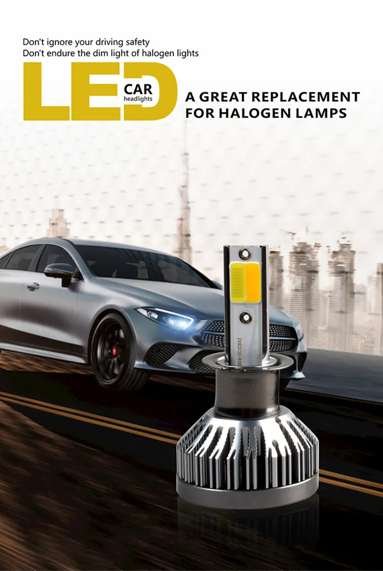 Hot Sale H4 H11 9004 9005 9006 9007 H13 5202 Three Color LED Headlight Bulbs LED Car Headlights Dual Color