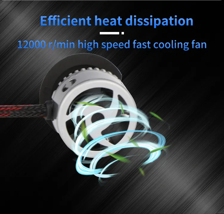 L8 Auto Lighting System Triple Color 60W 9000lm High Low Beam Motorcycle K1 9005 9006 H7 LED Headlight Bulb H4