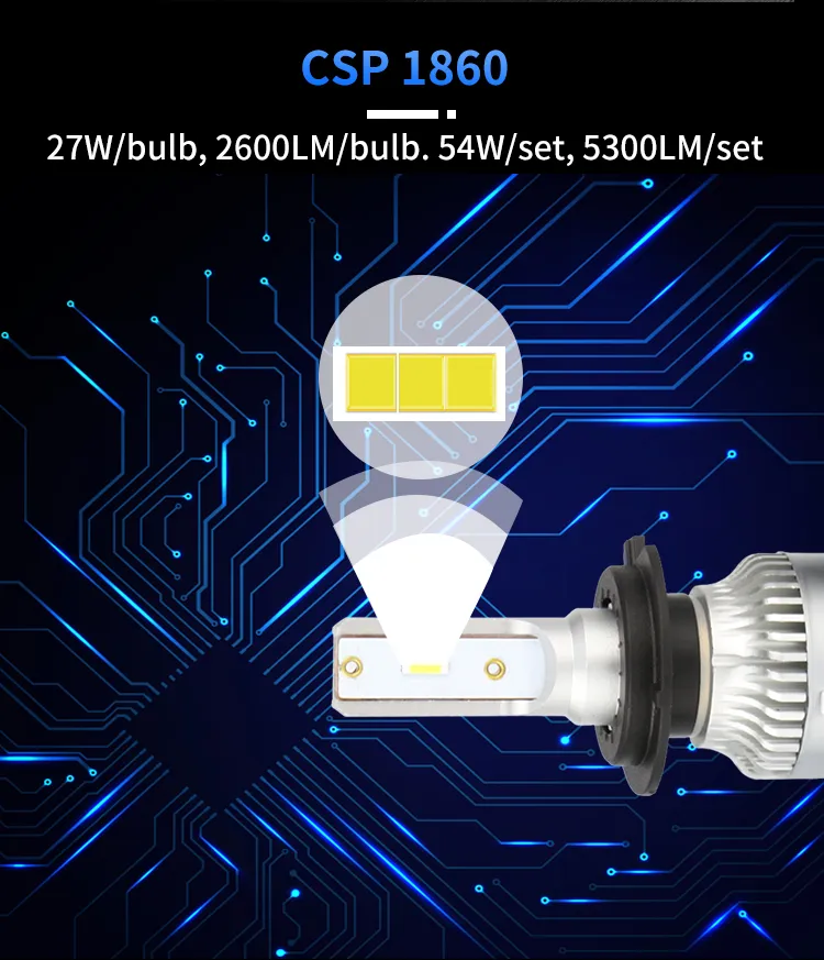 L8 High Power Super Bright H8 H13 H15 Hb3 Hb4 LED H4 H7 H11 9005 9006 9007 Fan 16000lm Car LED Headlight Bulb C6 H11 H4 H7 LED