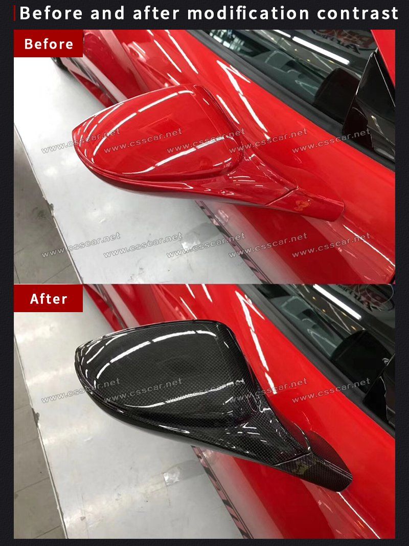 Latest New Design Carbon Fiber Exterior Side Mirror Cover for Ferrari 488