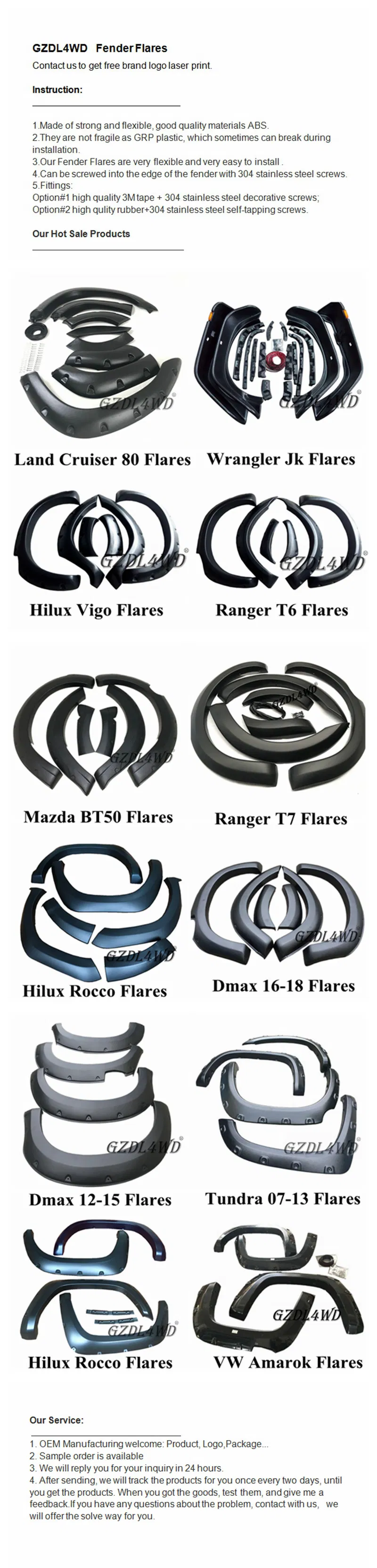 Ldv Maxus T60 Ute Cab Fender Flares Wholesale off Road Accessories