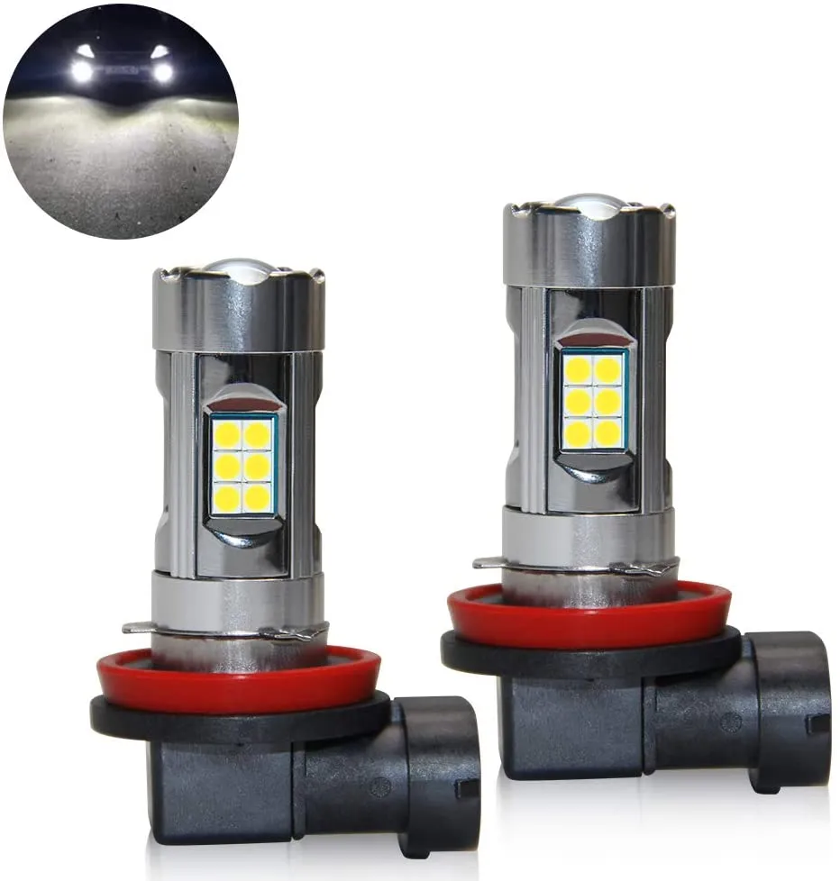 LED Fog Light Bulb Cool Xenon White H8 H16 LED Bulbs 3200lm 27 SMD Chips Fog Lights