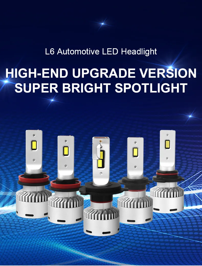 Lmusonu Fan Cooling L6 Car LED Headlight H7 LED Fog Light High Lower Beam High Power Lumens Csp3570 40W 8000lm 6500K Auto Lamp