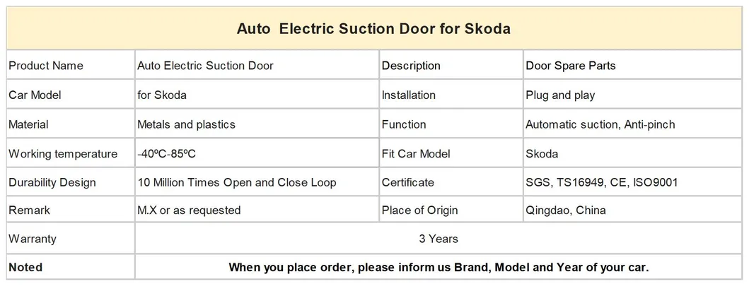 M. X Door Locking System for Skoda