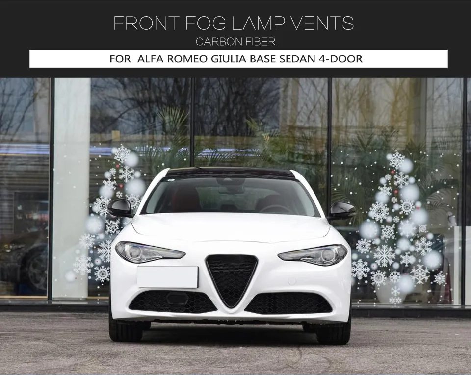 Modify Luxury Carbon Fiber Front Bumper Fog Lamp Cover for Alfa Romeo Giulia 2017-2020