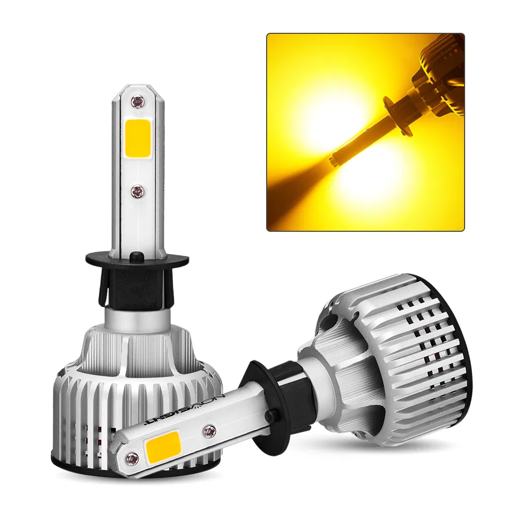 N12 Series H1 H3 H4 H7 H11 LED Auto Light with Car Headlamp Golden Light 9006 9005 60W and Xenon Kit 10000lm 6000K Bulb