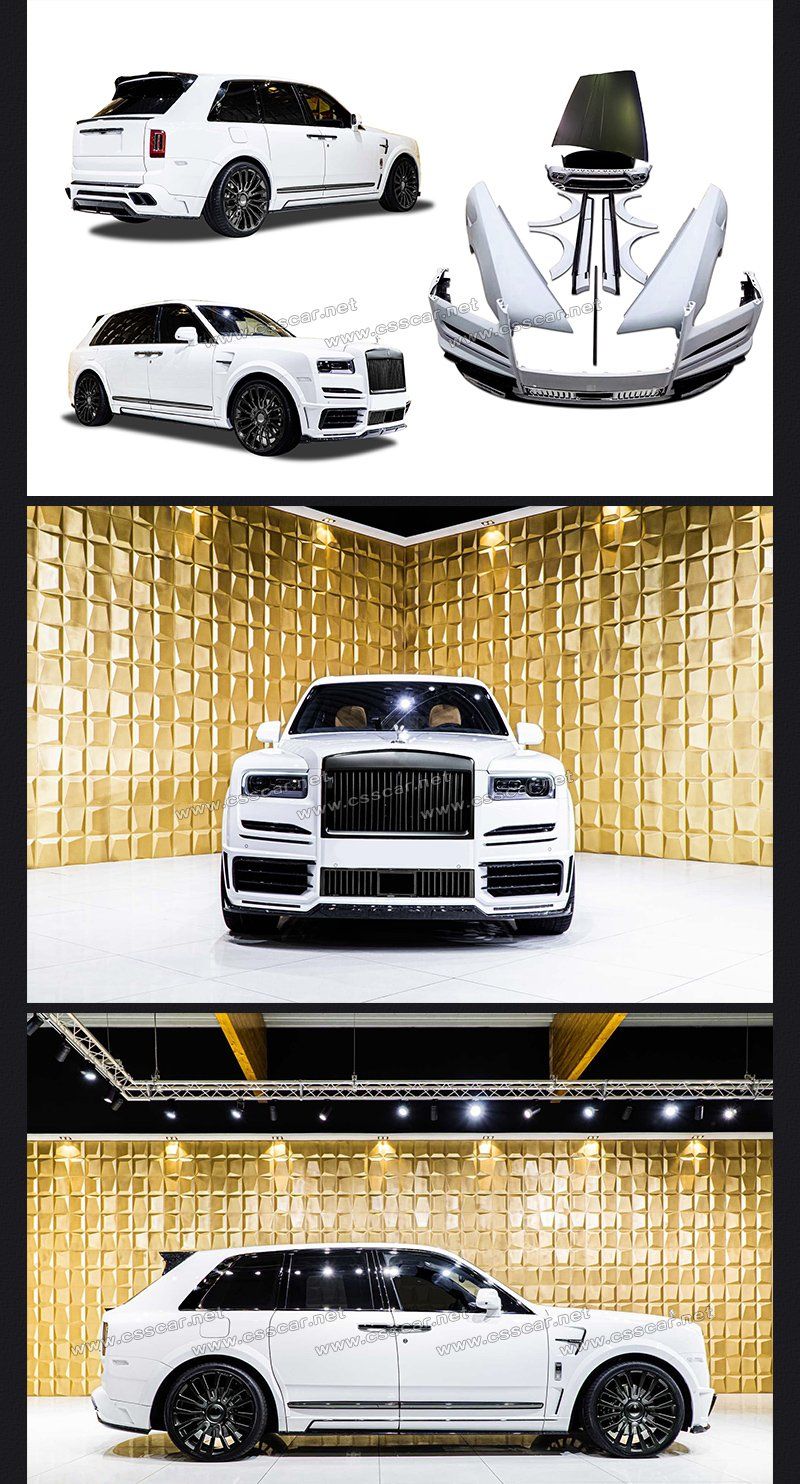 New Arrival Mansory Style FRP Front Bumper Chin Rear Bumper Side Skirt Car Tuning Body Kit for Rolls-Royce Cullinan