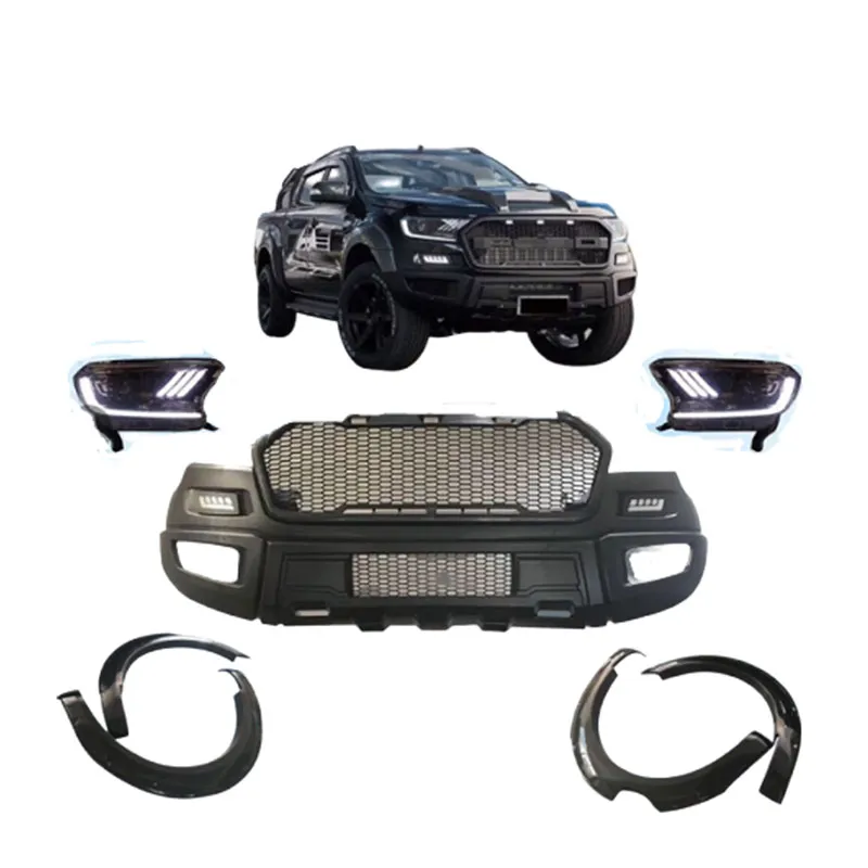 New Car Accessories Front Bumper Facelift Conversion Body Part Kit for Ranger T7 T8 Upgrade to Raptor