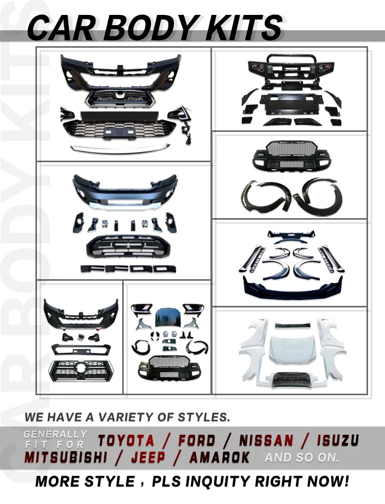 New Car Accessories Front Bumper Facelift Conversion Body Part Kit for Ranger T7 T8 Upgrade to Raptor