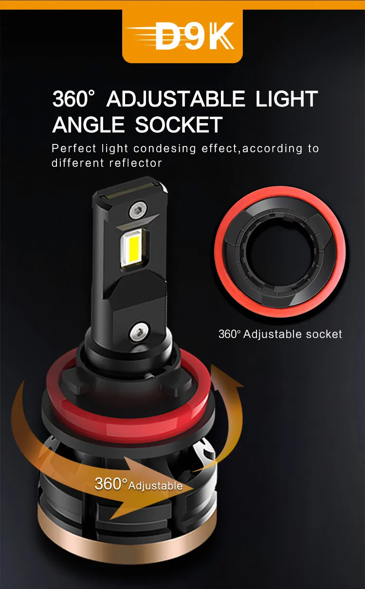 New Cheapest LED Car Headlight COB D9K H4 LED Car Light H1 Auto Headlamp 6000K H7 72W 10000lm Car Lights 9005 LED Light Bulb