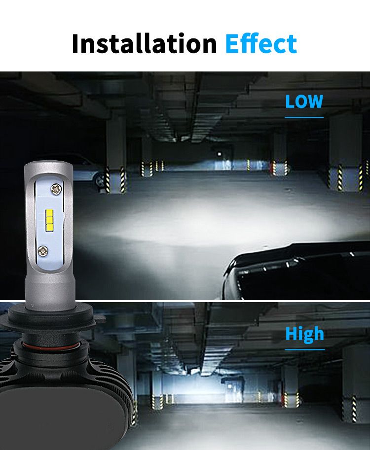 Newest Design 8000lm H4 Auto Headlight with H13 LED Light and HID Kits