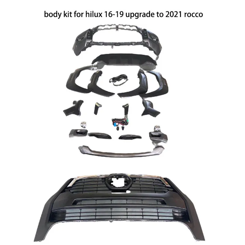 OEM 4X4 Car Front Bumper Grille Wide Face Lift Conversion Body Kit for Toyota Revo 2016-2019 Update Revo 2021