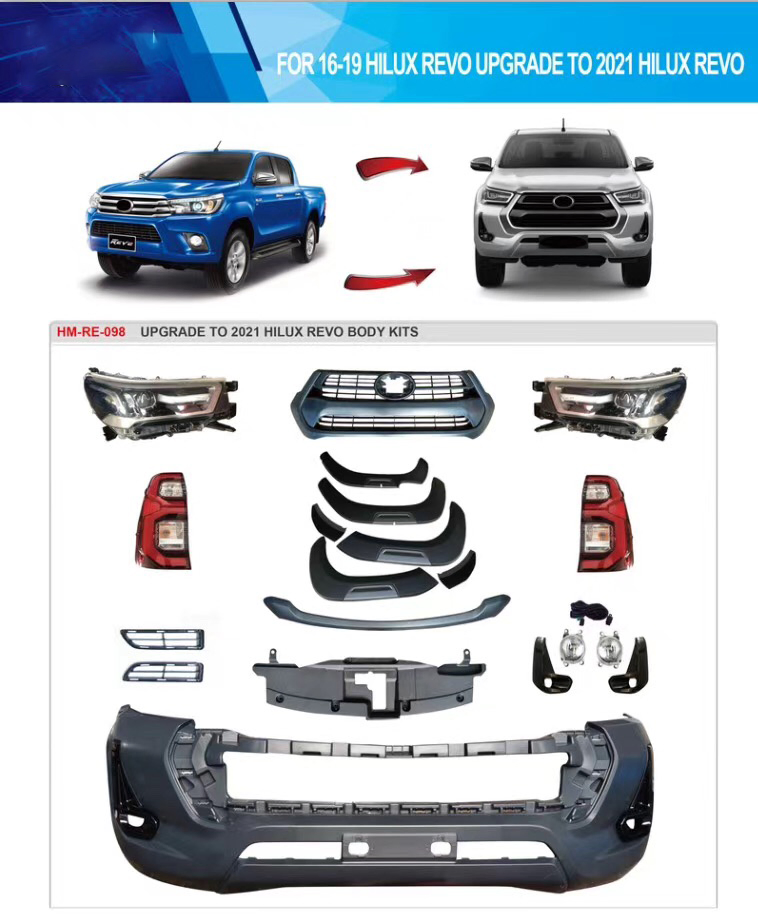 OEM 4X4 Car Front Bumper Grille Wide Face Lift Conversion Body Kit for Toyota Revo 2021-2021 Update Revo 2021