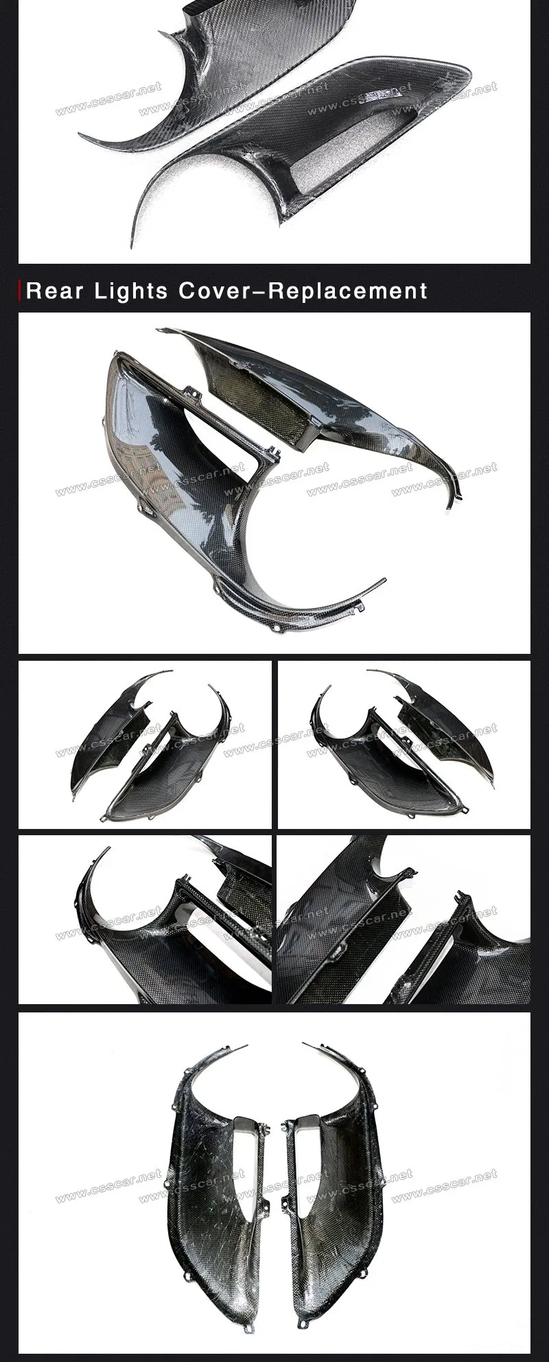 Ome Style Carbon Fiber Rear Tail Light Brake Lamp Lens Cover for Ferrari 488 Taillight Covers