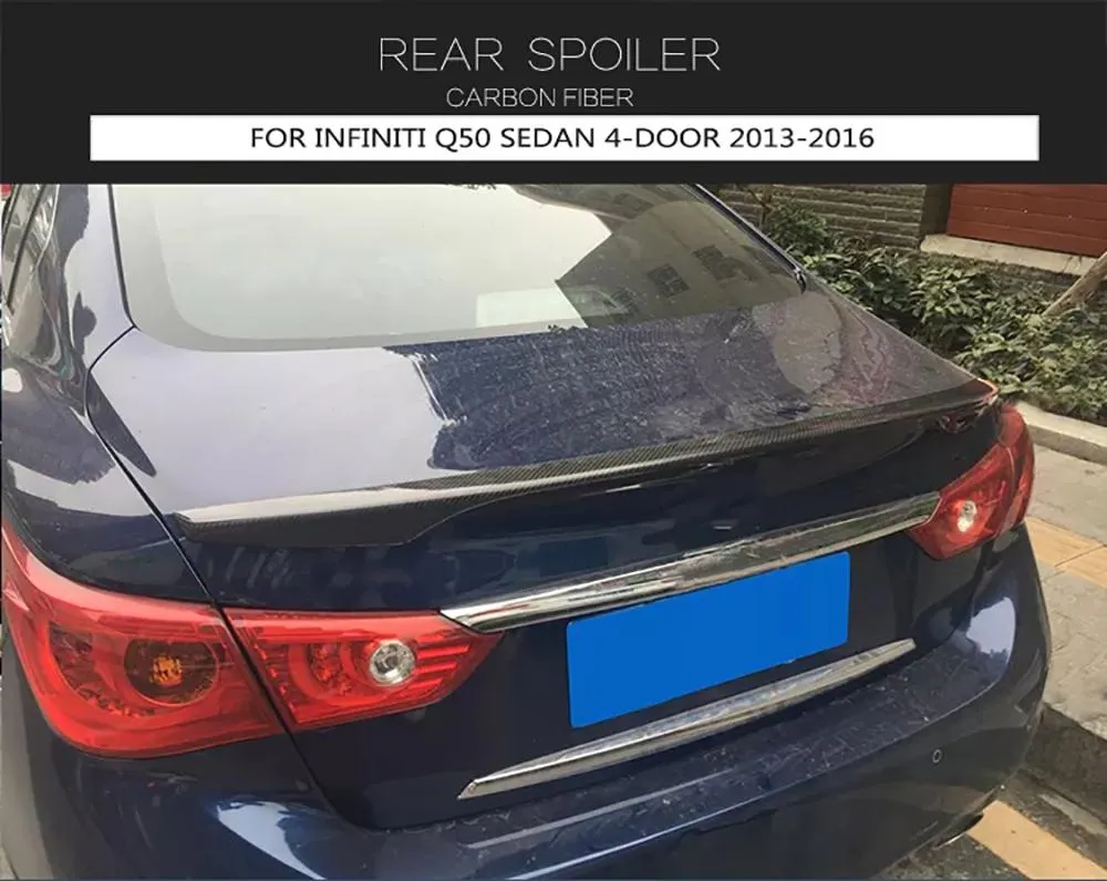 Q50 Carbon Fiber Rear Spoiler for Infiniti Q50 Sedan 4-Door 13-16