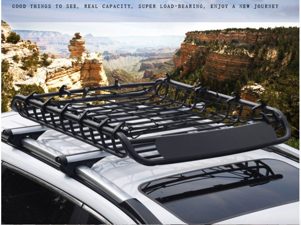 Refit Roof Iron Luggage Rack Box Black Car for SUV General Models Auto Accessory