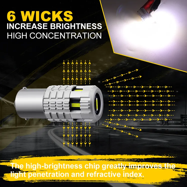 So. K T20 7440 W21W LED Bulbs 1860 6SMD LED Canbus No Error 1156 Ba15s P21W Bau15s Py21W LED Lamp for Turn Signal Light