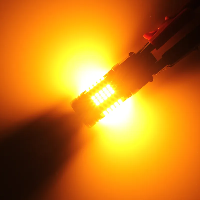 Super Amber 1156 3156 7440 Car LED Bulbs Canbus Error Free 75SMD 2016 Chip Auto Brake Reverse Lamp Turn Signals Lights