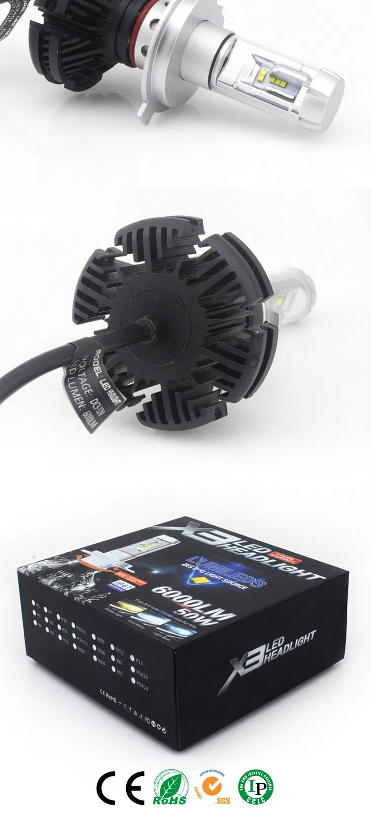 Super Power H7 100W Provide12000lm Car LED Light with Reasonable Price and High Quality