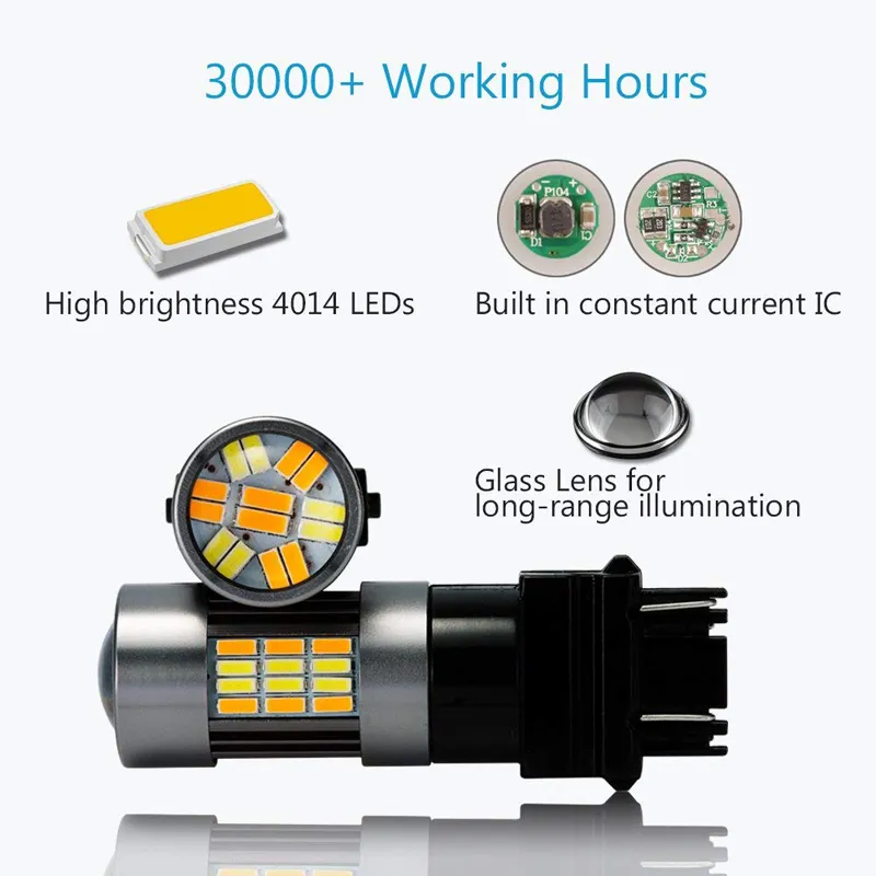 Switchback LED Car Lamp 3157 Dual Color White/Amber for DRL Parking Light Turn Signal Light