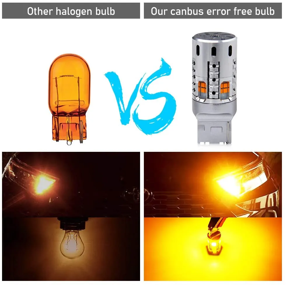 T20 7441 Wy21W W21W 12V 360 Luminous 20 LED 2PC Pack LED Bulb