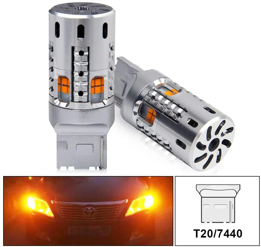 T20 7441 Wy21W W21W 12V 360 Luminous 20 LED 2PC Pack LED Bulb