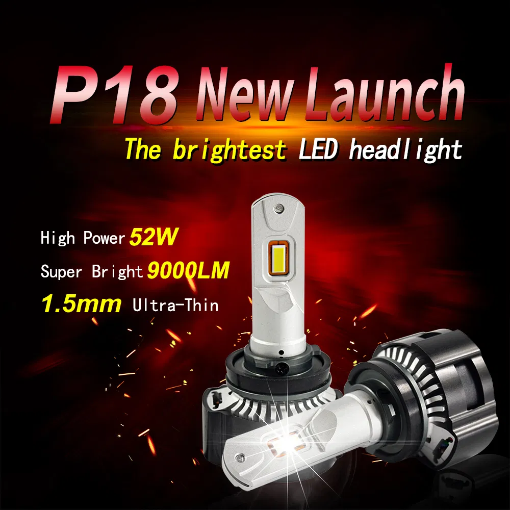 The Brightest P18 LED Headlight 52W 6500K LED Headlight