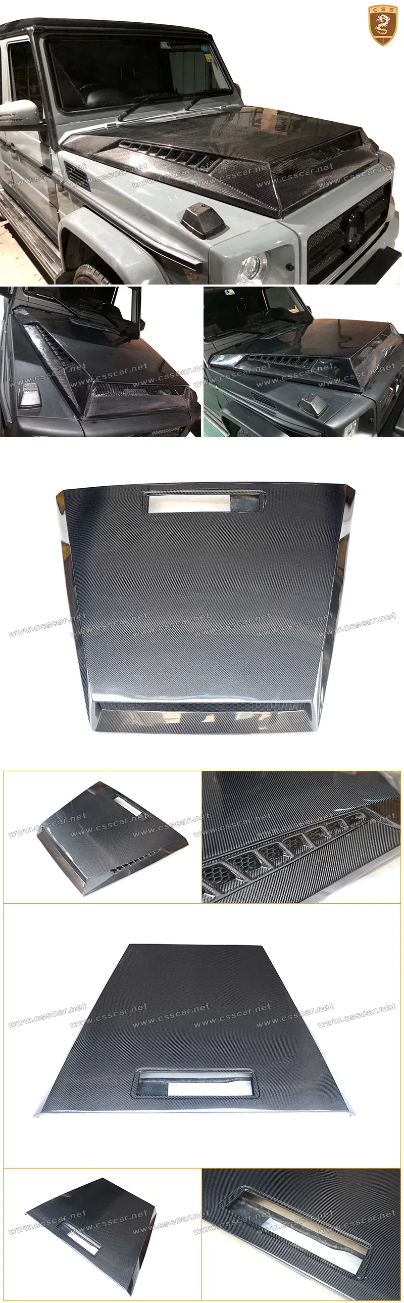 Upgrade to G900 Carbon Fiber Brabus Style Front Engine Bonnet Hood Cover for Mercedes Benz G Class