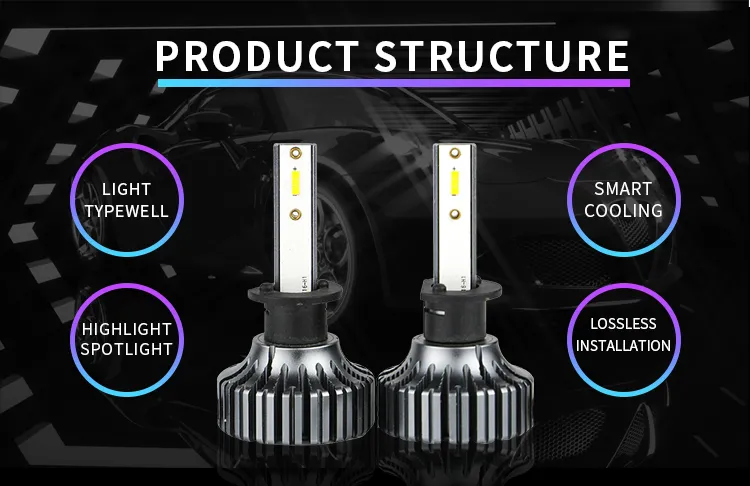 V11n Super Bright 6500K 8000 Lumen F2 9005 9006 H11 H7 Bulb, 9005 9006 H7 H4 LED Headlight 100W H4 LED