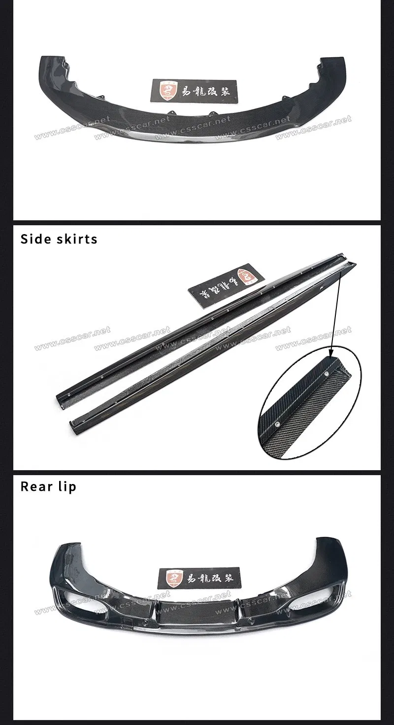 V8s Style Carbon Fiber Front Lip Rear Diffuser Small Body Kit for Bentley Continental Gt 2015-2017