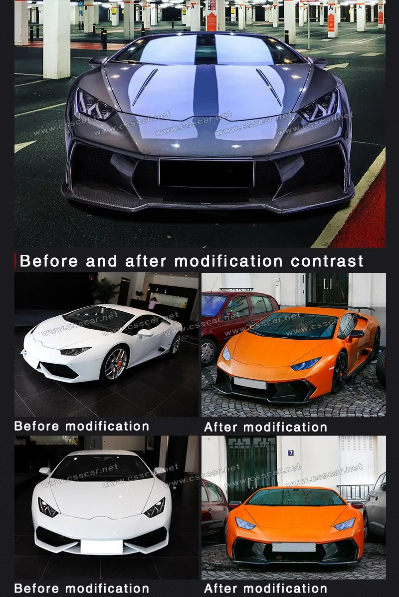 Vors Style Carbon Fiber Mix Fiberglass Front Bumper Chin for Lambo Huracan Lp610-Lp580 Quality Assurance