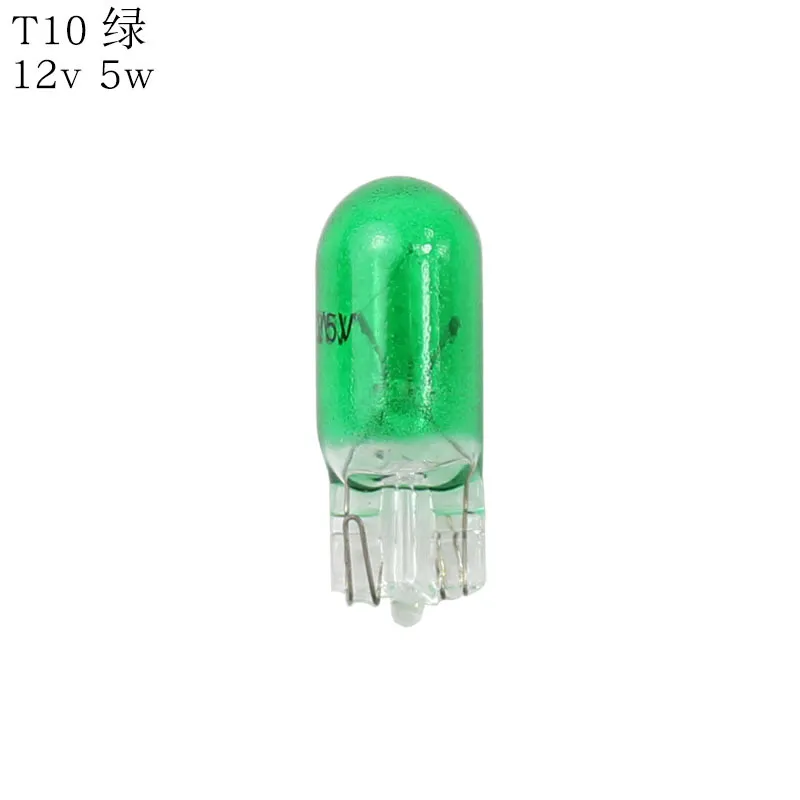 Wedge Base Car Halogen Lamp Auto Green Light Car Interior Bulb Light Dashboard Lamp Instruments Panel Bulb T5t10t13t15 T20