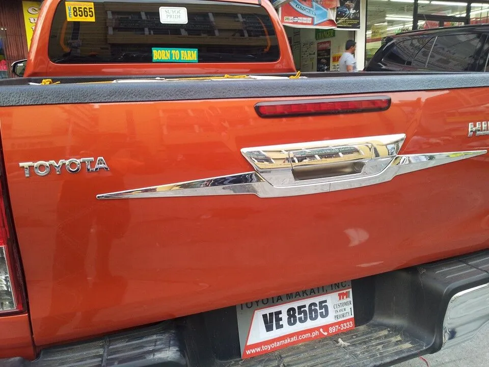 Ycsunz Rear Trim for Hilux Revo 2015 Black Auto Accessories Rear Gate Tail Decoration Parts